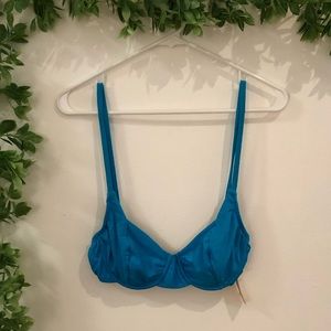 Vintage Ocean Blue Bikini Top